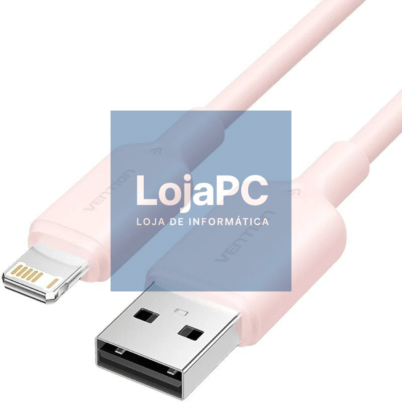 Cabo USB 2.0 Lightning Vention LAMPH/ USB Macho - Lightning Macho/ 480Mbps/ 2m/ Rosa
