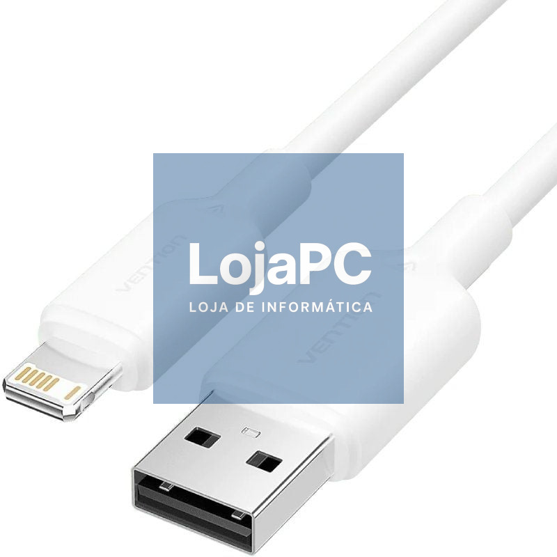 Cabo USB 2.0 Lightning Vention LAMWF/ USB Macho - Lightning Macho/ 480Mbps/ 1m/ Branco