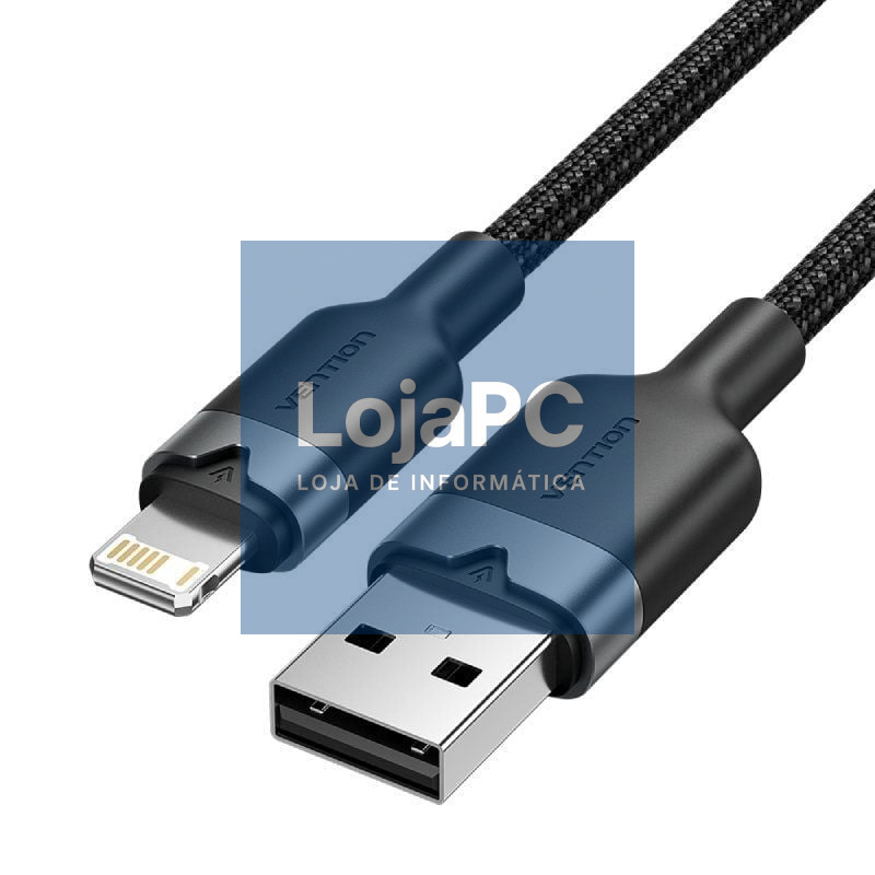 Cabo USB Lightning Vention LANBH/ USB Macho - Lightning Macho/ 480Mbps/ 2m/ Preto