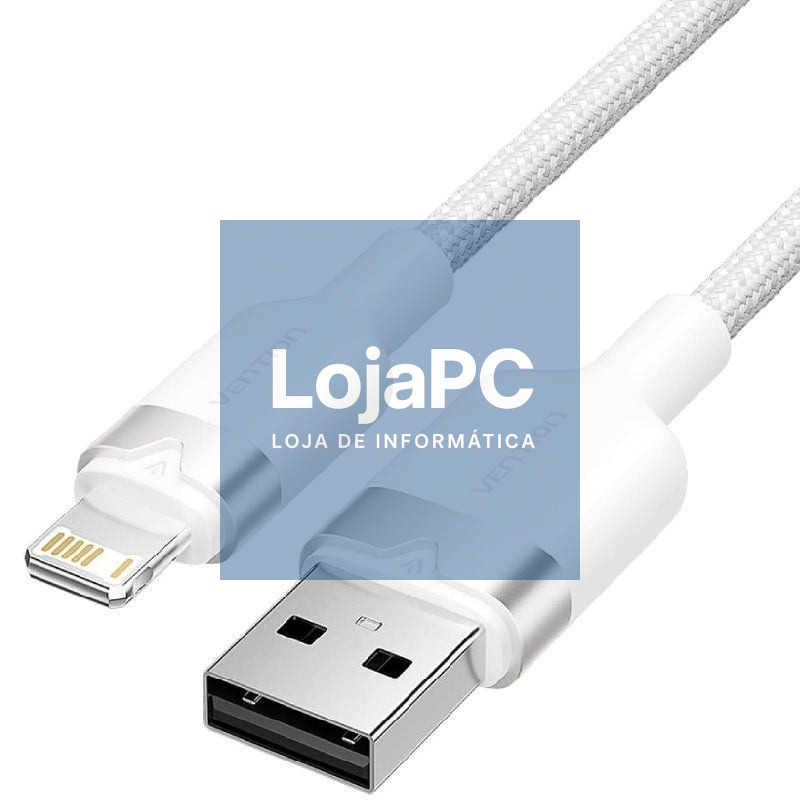 Cabo USB Lightning Vention LANWF/ USB Macho - Lightning Macho/ 480Mbps/ 1m/ Branco