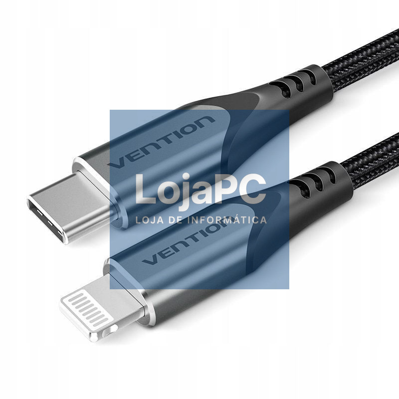 Cabo USB 2.0 Tipo-C Lightning Vention TACHF/ USB Tipo-C Macho - Lightning Macho/ 480Mbps/ 1m/ Cinzento