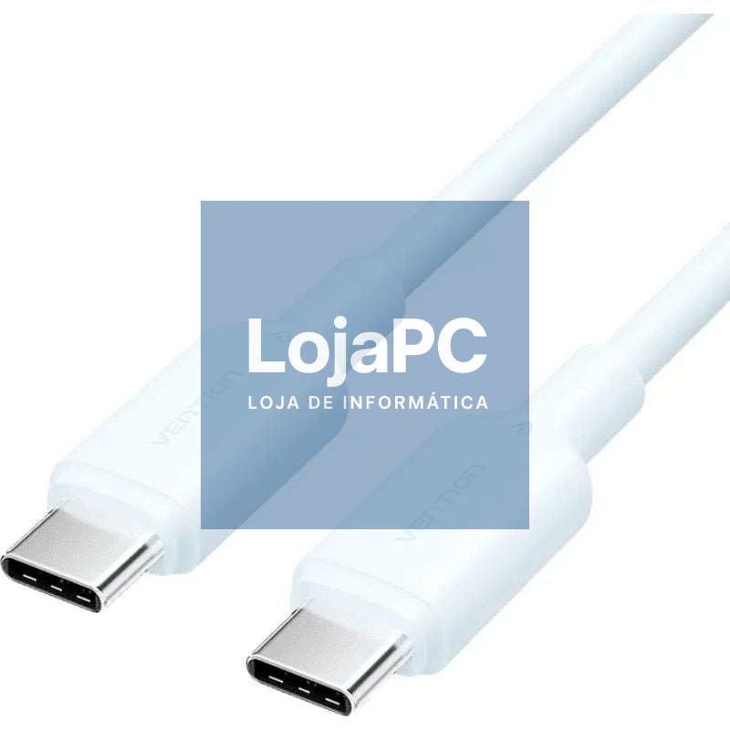 Cabo USB 2.0 Tipo-C 3A Vention TRCSF/ USB Tipo-C Macho - USB Tipo-C Macho/ até 60W/ 480Mbps/ 1m/ Azul