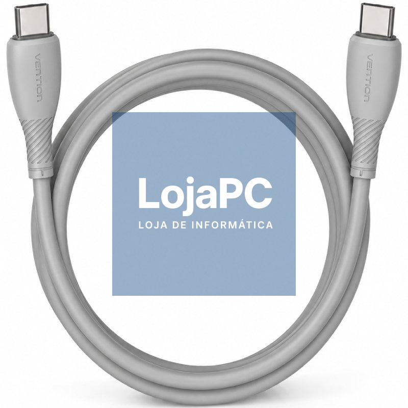 Cabo USB 2.0 Tipo-C Vention TRVHF/ USB Tipo-C Macho - USB Tipo-C Macho/ até 60W/ 480Mbps/ 1m/ Cinzento