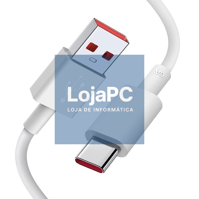 Cabo USB Xiaomi 6A Type-A to Type-C/ USB Macho - USB Tipo-C Macho/ 1m/ Branco