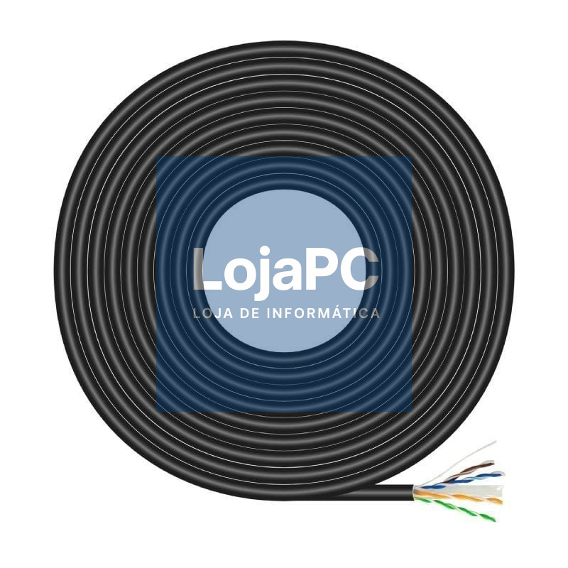 Bobina de Cabo RJ45 para Exteriores UTP AWG23 Aisens A135-0675 Cat.6/ 100m/ Impermeable/ Preto