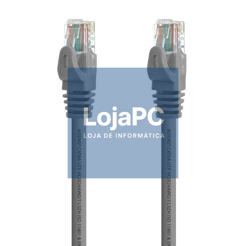 Cabo de rede RJ45 UTP Aisens A145-0327 Cat.6A/ 2m/ Cinzento