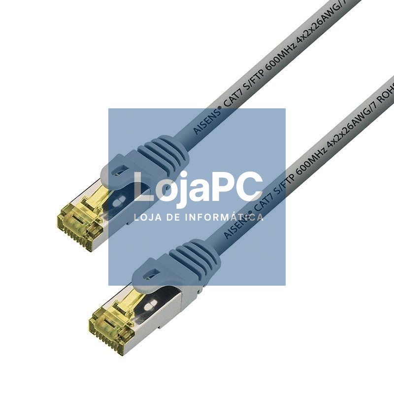 Cabo de rede RJ45 S/FTP Aisens A146-0334/ Cat.7/ 1m/ Cinzento