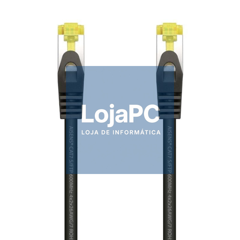 Cabo de rede RJ45 SFTP Aisens A146-0484 Cat.7/ 25cm/ Preto