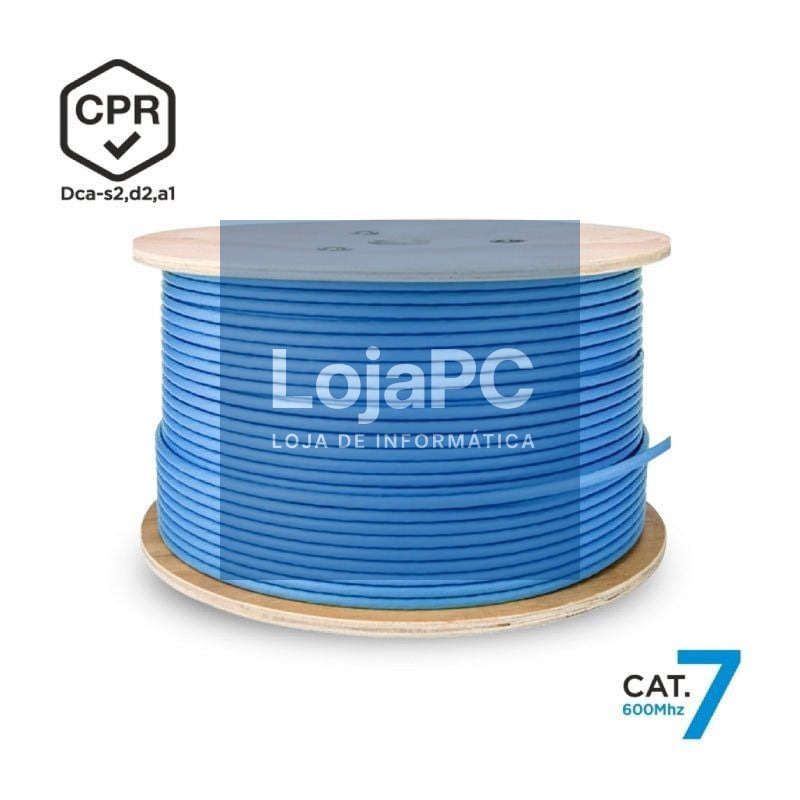 Bobina de Cabo RJ45 SFTP AWG23 LSZH CPR Dca Aisens A146-0666 Cat.7/ 500m/ Azul