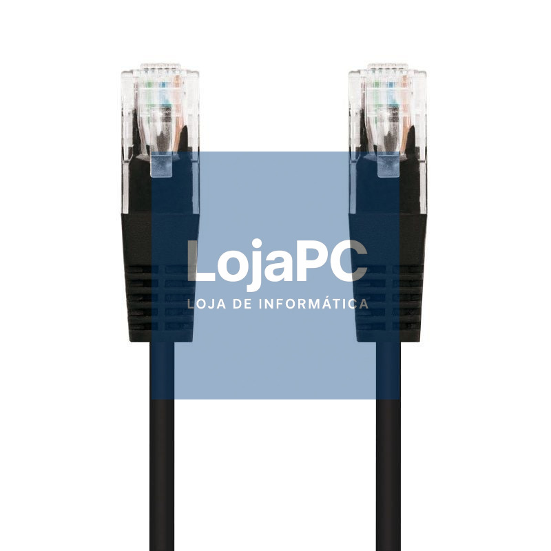 Cabo de rede RJ45 UTP Nanocable 10.20.0105-BK Cat.5e/ 5m/ Preto