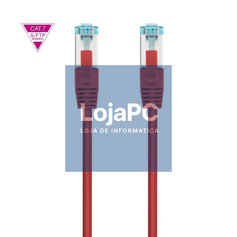 Cabo de rede RJ45 SFTP Nanocable 10.20.1701-R Cat.7/ 1m/ Vermelho