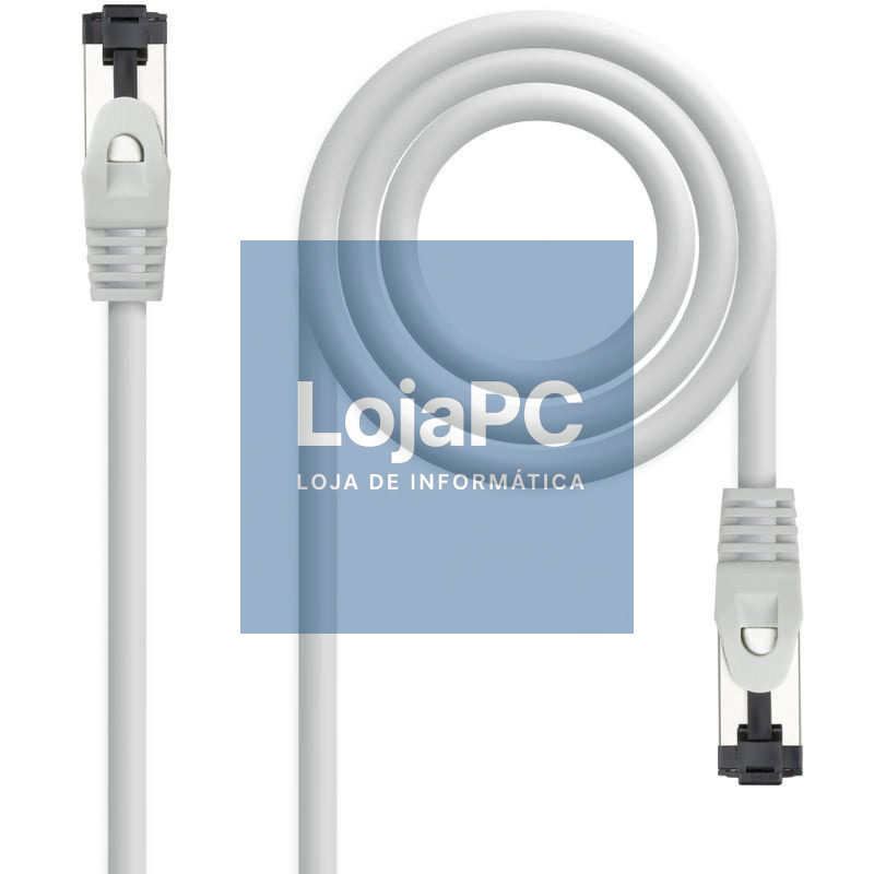 Cabo de rede RJ45 SSTP Nanocable 10.20.2002 Cat.8.1/ 2m/ Cinzento