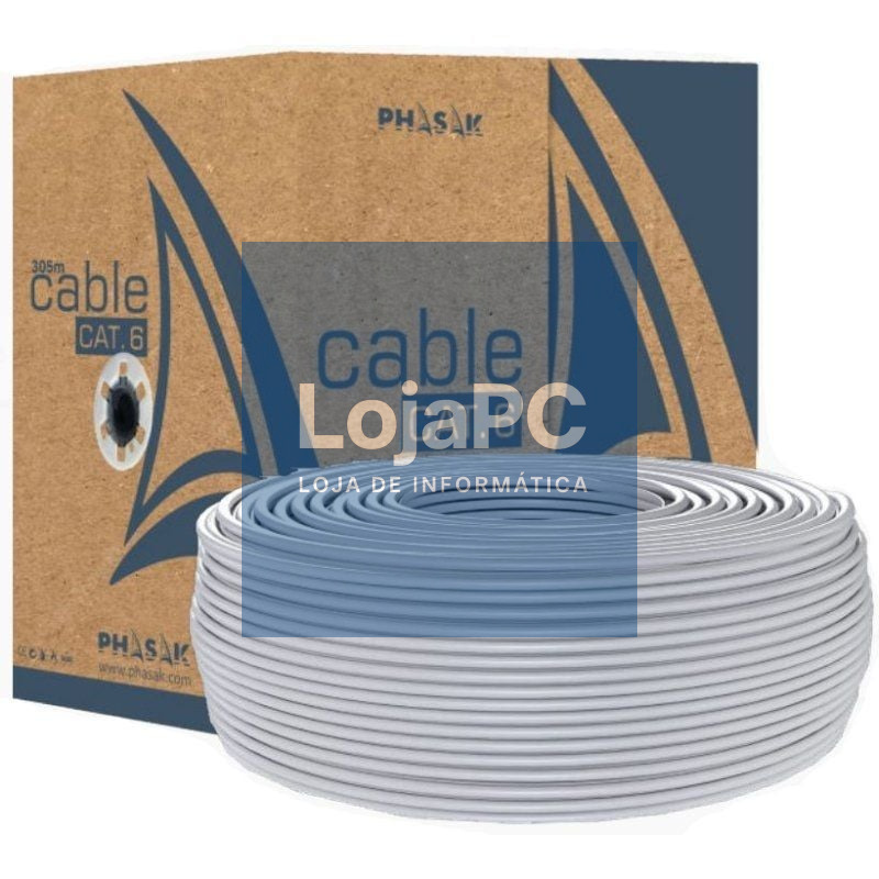 Bobina de Cabo RJ45 UTP Phasak PHR 6100 Cat.6/ 100m