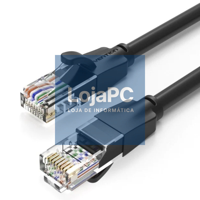 Cabo de rede RJ45 UTP Vention IBEBY Cat.6/ 30cm/ Preto