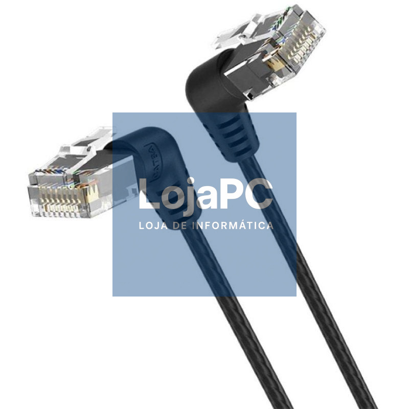 Cabo de rede RJ45 UTP Vention IBOBF Cat.6A/ 1m/ Cabeza Rotatoria 360º/ Preto