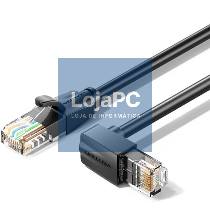 Cabo de rede RJ45 UTP Vention IBVBJ Cat.6/ 5m/ Acodado 90º/ Preto