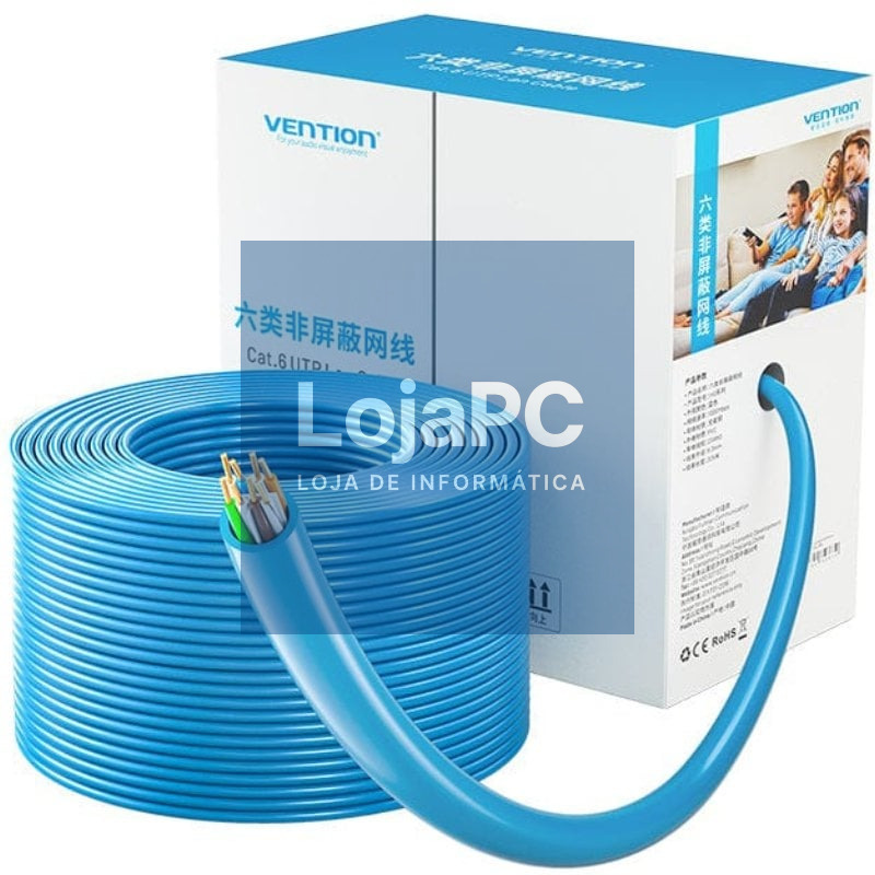 Bobina de Cabo RJ45 UTP Vention IHBL305 Cat.6/ 305m/ Azul