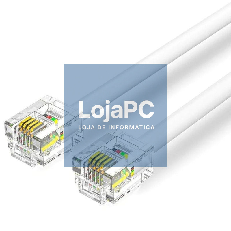 Cabo de Telefone RJ11 6P4C Vention IQBWI/ 3m/ Branco