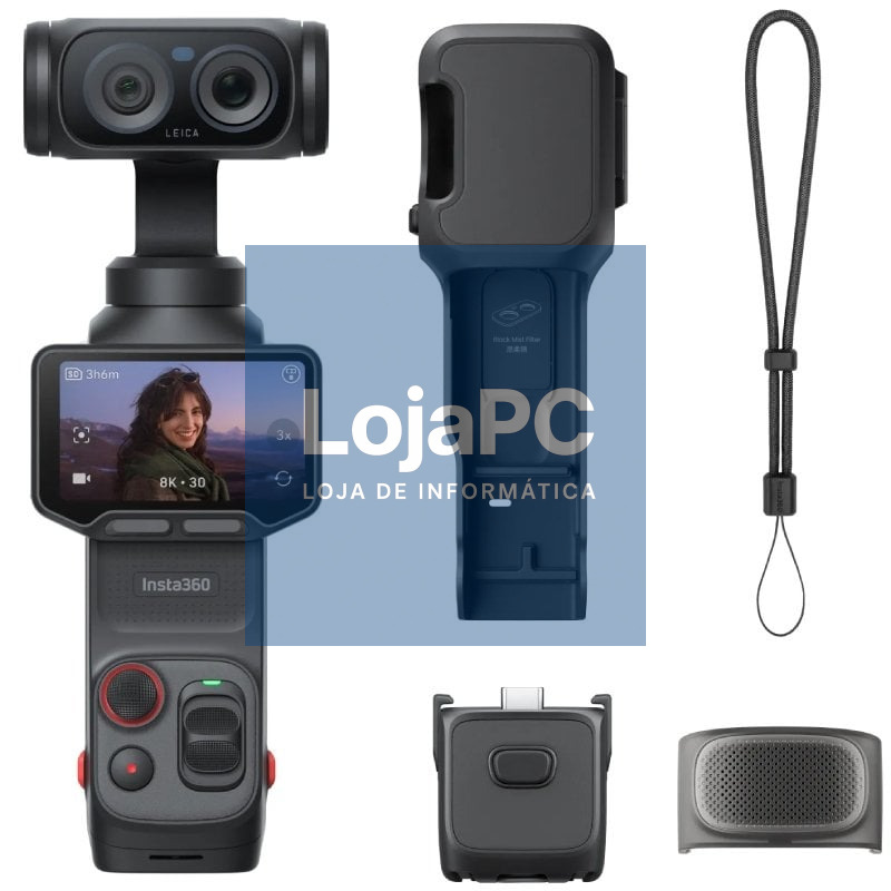 Câmara Digital Desportiva Insta360 Luna Pro/ 8K/ Ángulo de visão 360º/ Preta