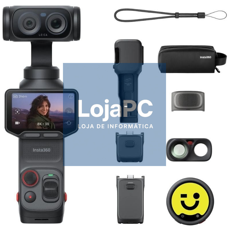 Câmara Digital Desportiva Insta360 Luna Ultra Pack Creador/ 8K/ Ángulo de visão 360º/ Preta