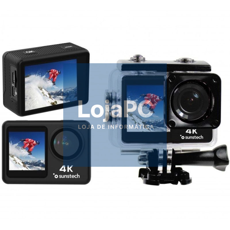 Câmara Digital Desportiva Sunstech Adventure 4K/ 16MP/ Ángulo de visão 170º/ Preta