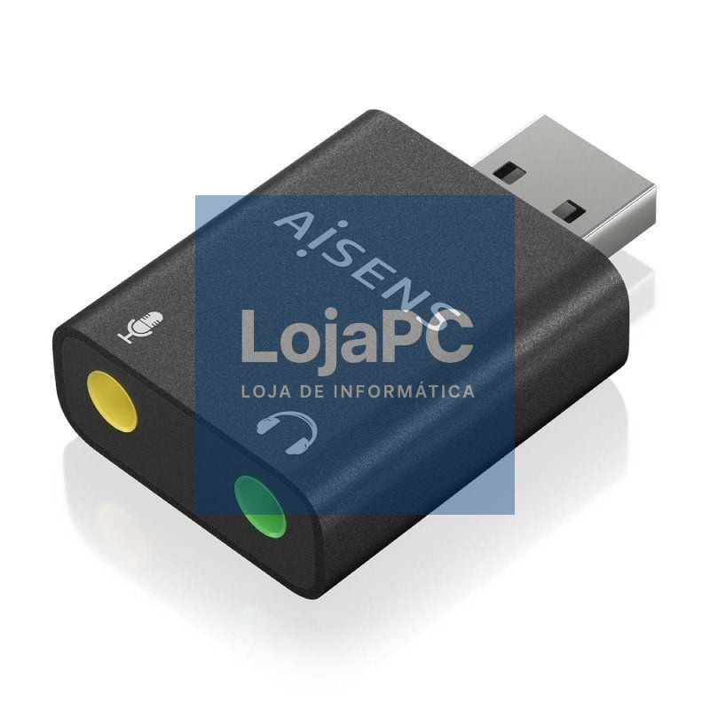 Placa de som Aisens A106-0768/ USB Macho - 2x Jack 3.5 Fêmea