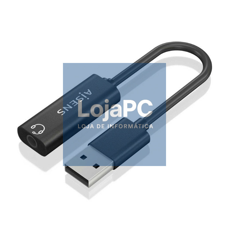 Placa de som Aisens A106-0770/ USB Macho - Jack 3.5 Fêmea