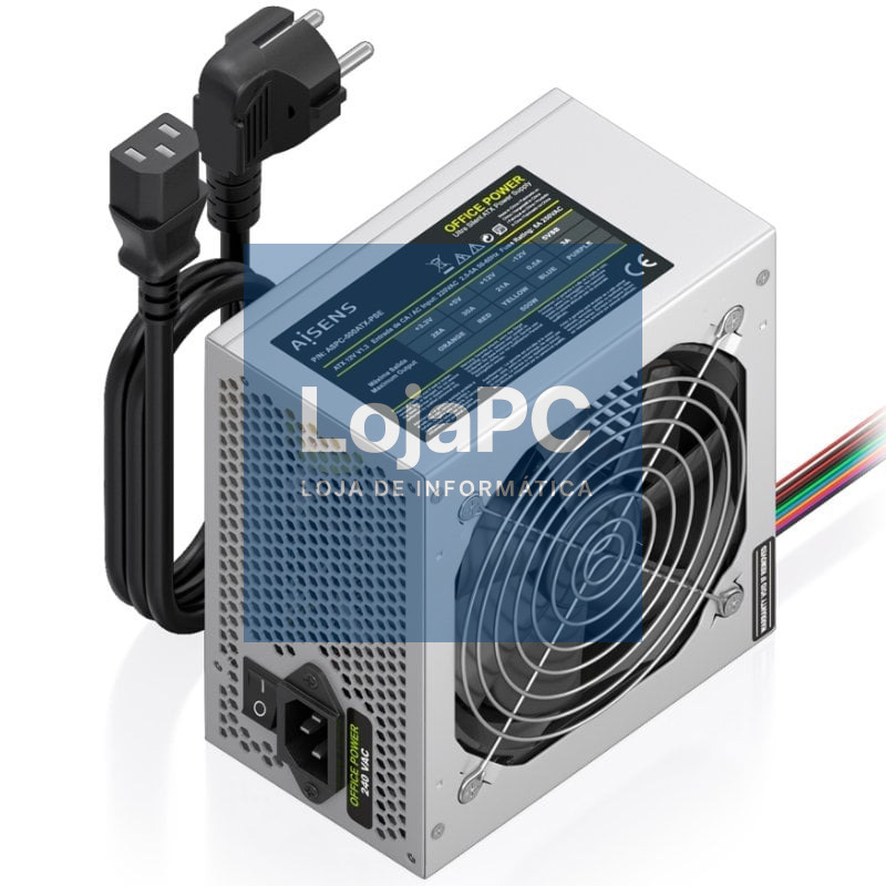 Fonte de alimentação Aisens ASPC-500ATX-PSE/ 500W/ Ventoinha 12cm