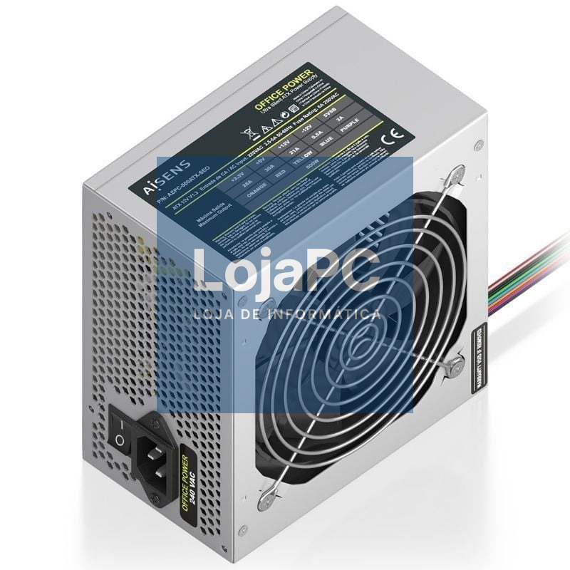 Fonte de alimentação Aisens ASPC-500ATX-SEO/ 500W/ Ventoinha 12cm