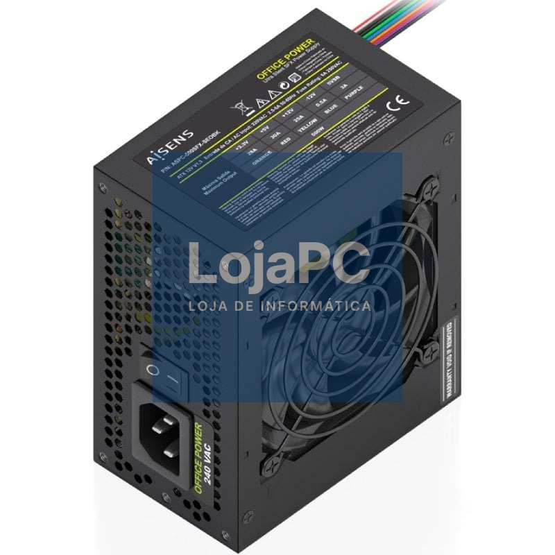 Fonte de alimentação SFX Aisens ASPC-500SFX-SEOBK/ 500W/ Ventoinha 8cm