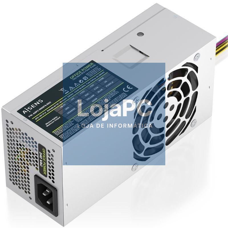 Fonte de alimentação TFX Aisens ASPC-500TFX-SEO/ 500W/ Ventoinha 8cm