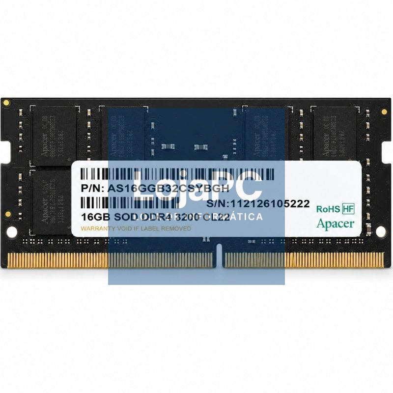 Memória RAM Apacer ES.16G21.GSH 16GB/ DDR4/ 3200MHz/ 1.2V/ CL22/ SODIMM