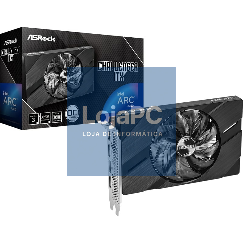Placa gráfica AsRock Intel Arc A380 Challenger ITX 6GB OC/ 6GB GDDR6/ Compatível com Perfil Bajo
