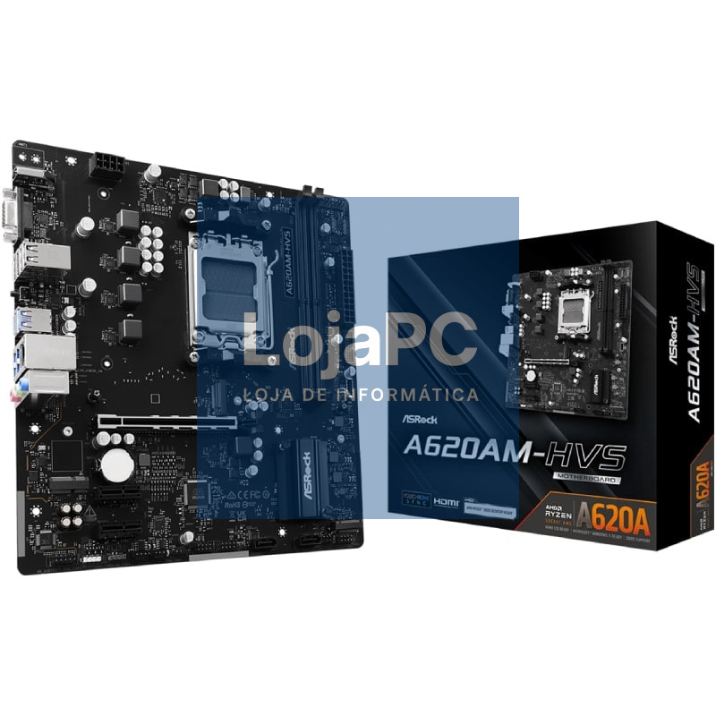 Placa-mãe Asrock A620AM-HVS/ DDR5/ PCIe 4.0/ Socket AM5/ Micro ATX