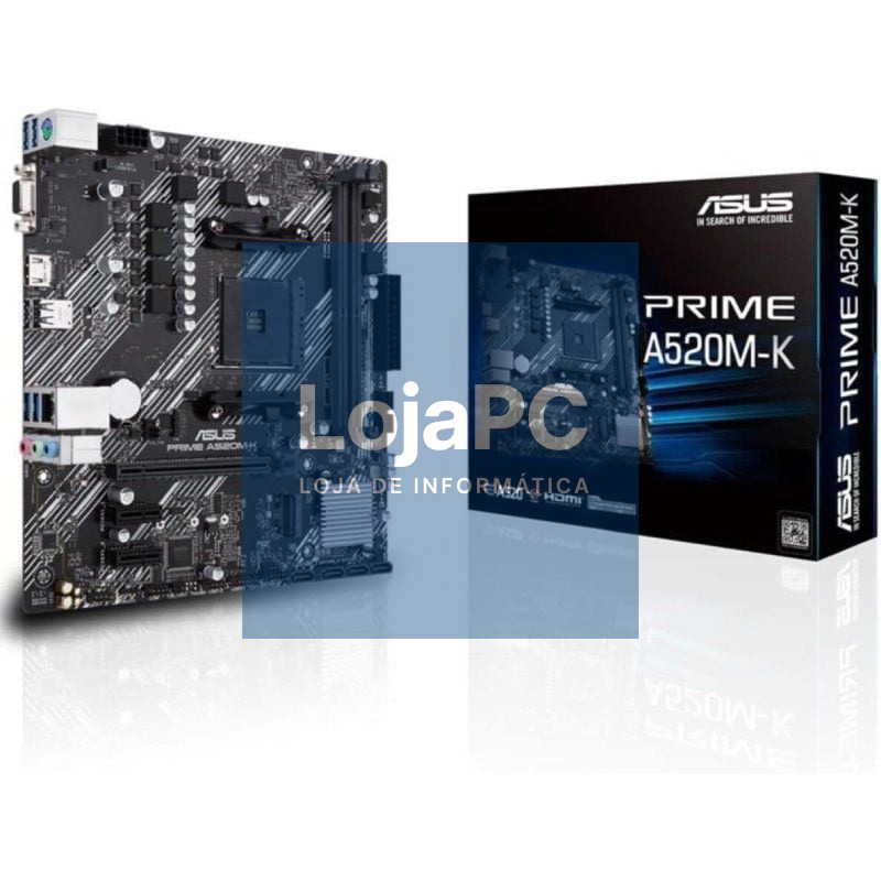 Placa-mãe Asus Prime A520M-K Socket AM4/ DDR4/ PCIe 3.0/ Micro ATX