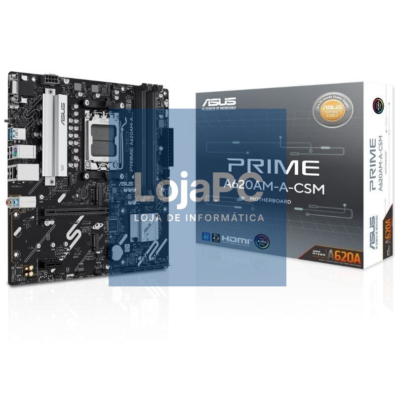 Placa-mãe Asus A620AM-A-CSM Socket AM5/ DDR5/ PCIe 4.0/ Micro ATX