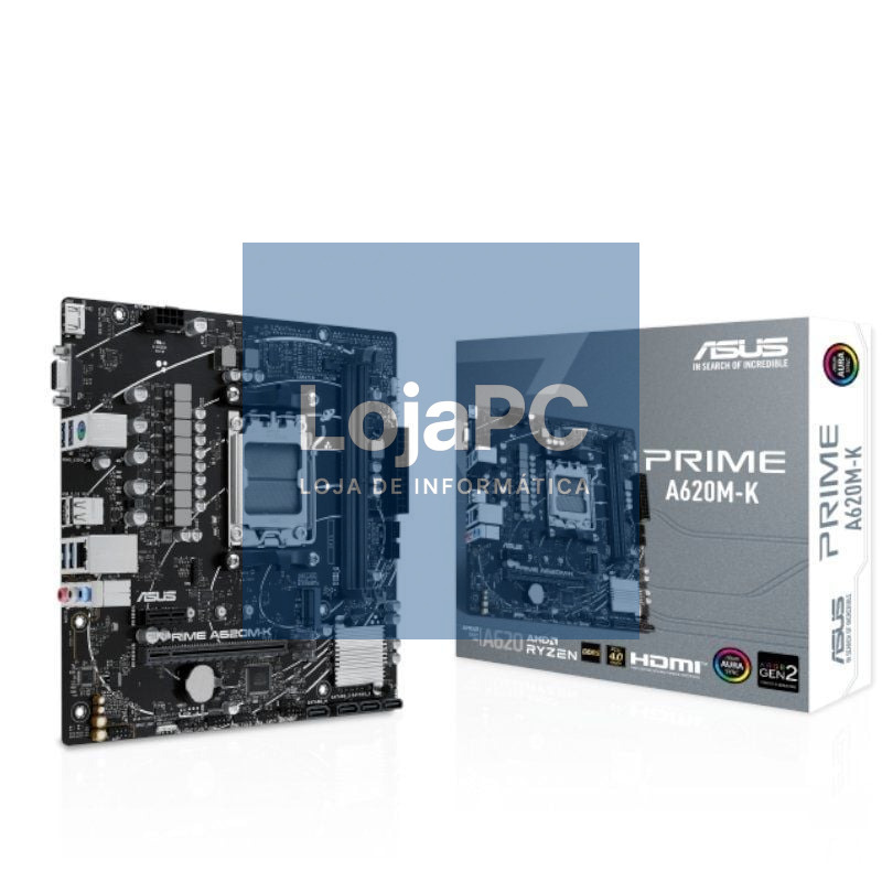 Placa-mãe Asus Prime A620M-K Socket AM5/ DDR5/ PCIe 4.0/ Micro ATX