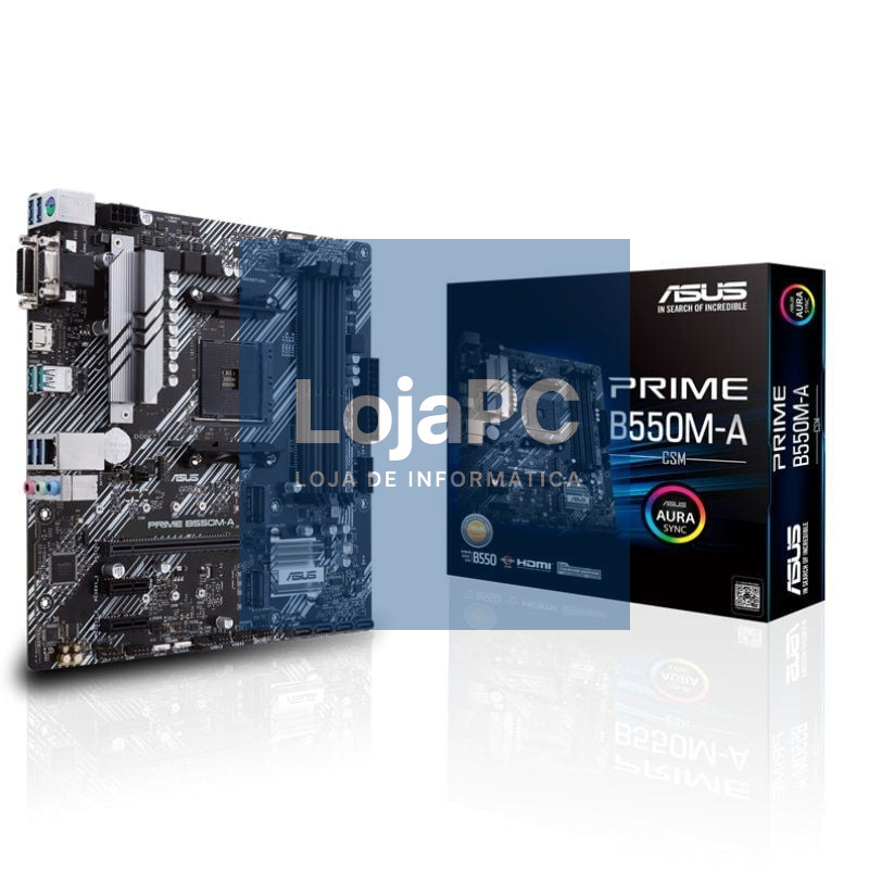 Placa-mãe Asus Prime B550M-A/CSM Socket AM4/ DDR4/ PCIe 4.0/ Micro ATX