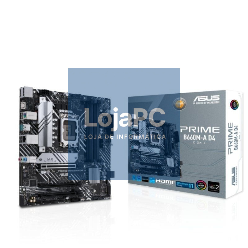 Placa-mãe Asus Prime B660M-A D4-CSM/ Socket 1700/ DDR4/ PCIe 4.0/ Micro ATX