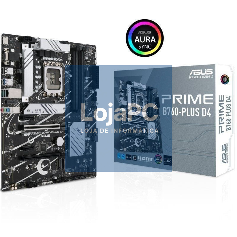 Placa-mãe Asus Prime B760-PLUS D4 Socket 1700/ DDR4/ PCIe 5.0