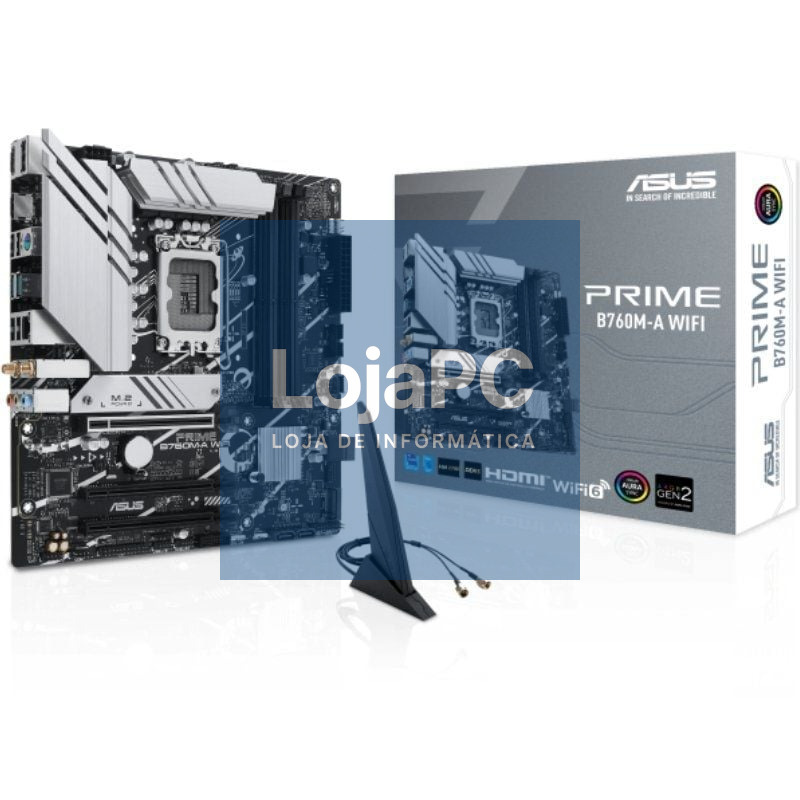 Placa-mãe Asus Prime B760M-A WIFI Socket 1700/ DDR5/ PCIe 4.0/ Micro ATX