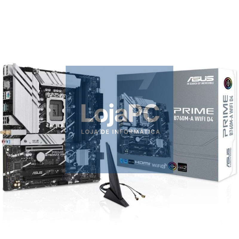 Placa-mãe Asus Prime B760M-A WIFI D4 Socket 1700/ DDR4/ PCIe 4.0/ Micro ATX