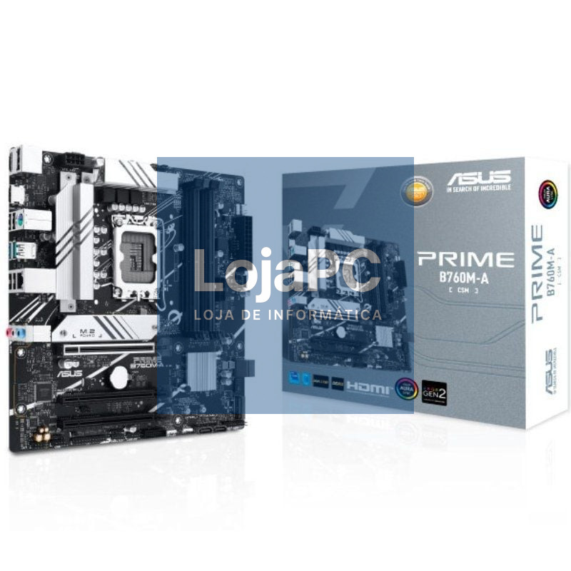 Placa-mãe Asus Prime B760M-A-CSM Socket 1700/ DDR5/ PCIe 4.0/ Micro ATX