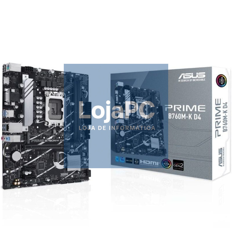 Placa-mãe Asus Prime B760M-K D4 Socket 1700/ DDR4/ PCIe 4.0/ Micro ATX