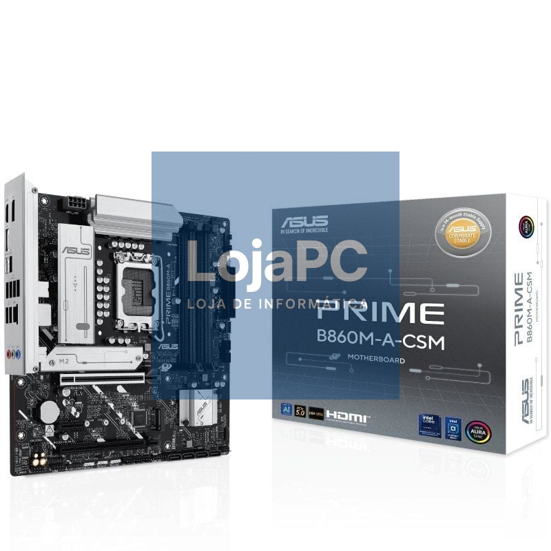 Placa-mãe Asus Prime B860M-A CSM Socket 1851/ DDR5/ PCIe 5.0/ Micro ATX