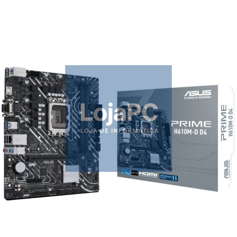 Placa-mãe Asus Prime H610M-D D4/ Socket 1700/ DDR4/ PCIe 4.0/ Micro ATX