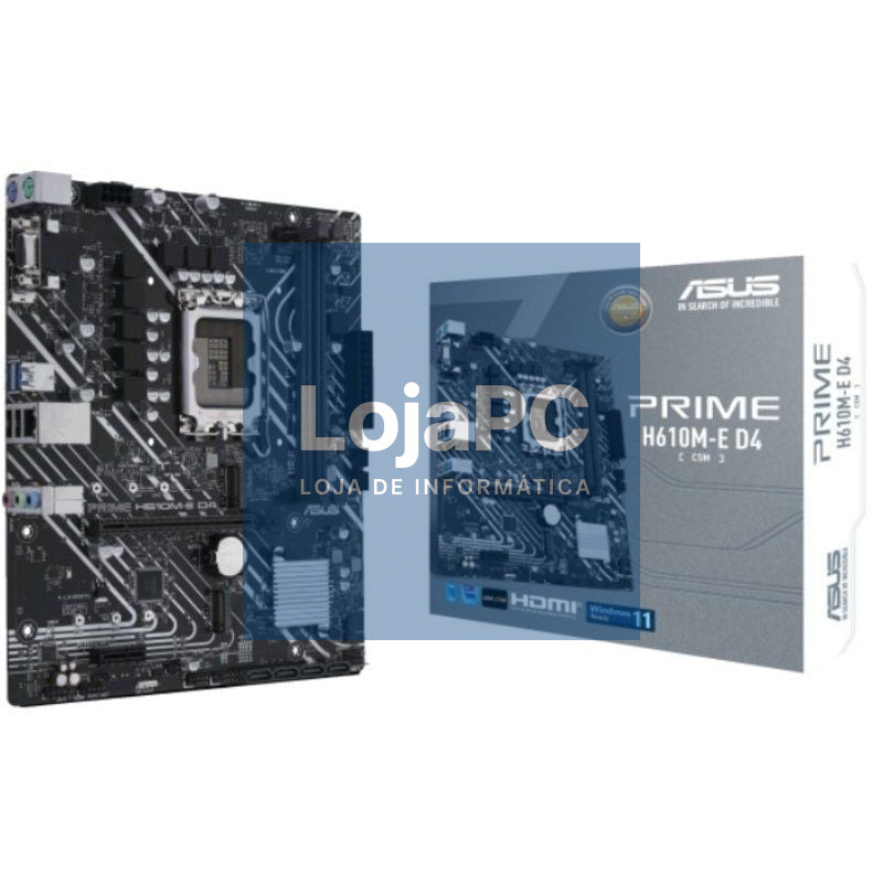 Placa-mãe Asus Prime H610M-E D4-CSM/ Socket 1700/ DDR4/ PCIe 4.0/ Micro ATX