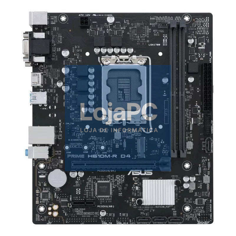 Placa-mãe Asus Prime H610M-R D4 Socket 1700/ DDR4/ PCIe 4.0/ Micro ATX/ Bulk