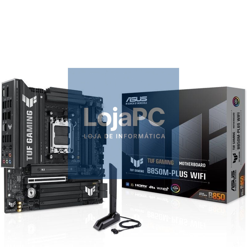 Placa-mãe Asus TUF GAMING B850M-PLUS WIFI Socket AM5/ DDR5/ PCIe 5.0/ Micro ATX