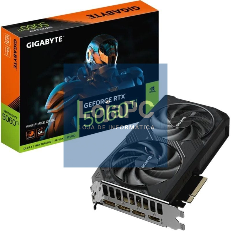 Placa gráfica Gigabyte GeForce RTX 5060 Ti WindForce OC/ 8GB GDDR7
